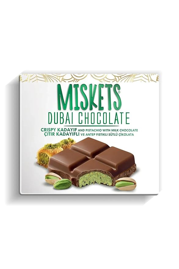 Miskets Dubai Chocolate with Crispy Kadayif and Pistachio | Amazon (US)