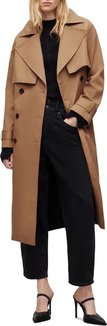 Mixie Tie Waist Double Breasted Trench Coat | Nordstrom