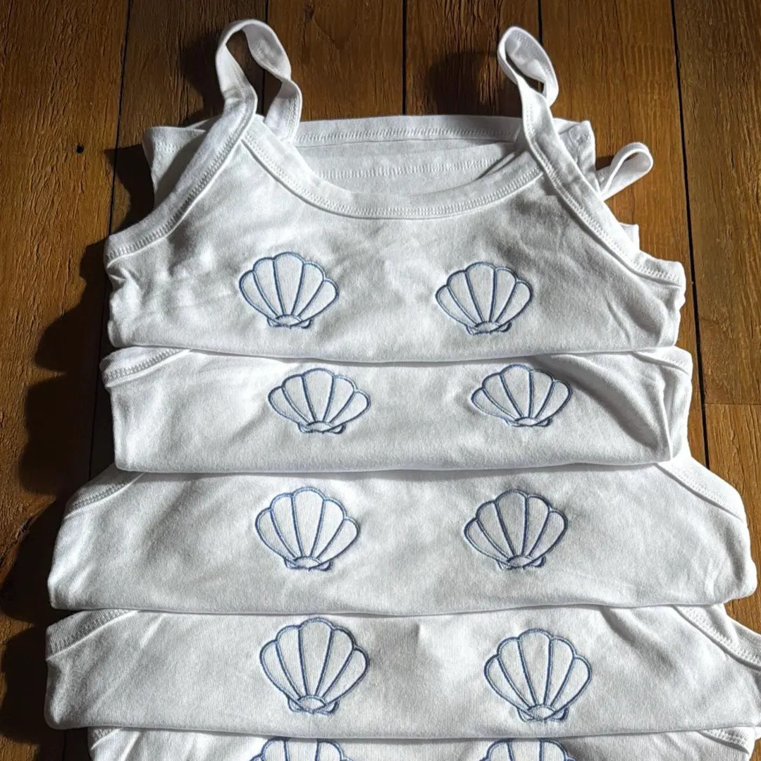 Seashell Bra Crop Top, Personalized Crop Tank Top, Custom Embroidered Crop Top Tank, Bachelorette... | Etsy (US)