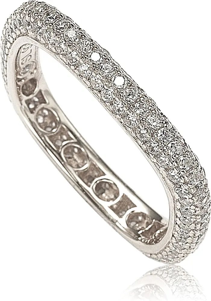 SUZY LEVIAN Sterling Silver Pave CZ Square Stackable Eternity Band Ring | Nordstromrack | Nordstrom Rack