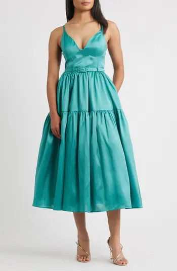 Belted Bustier Tiered Dress | Nordstrom