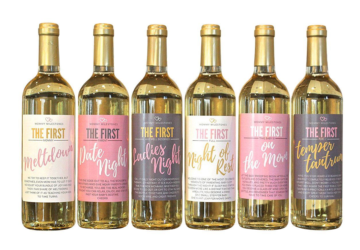 6 Mommy's First Milestone Wine Labels and Stickers, Great Baby Shower and Pregnancy Gift Ideas fo... | Amazon (US)