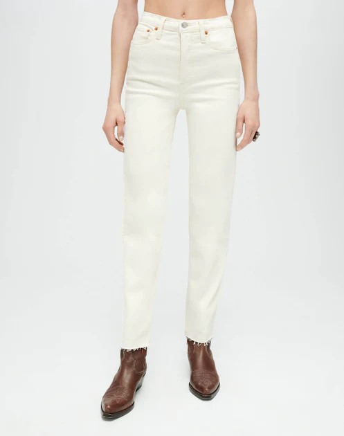 Comfort Stretch High Rise Stove Pipe - Vintage White | RE/DONE
