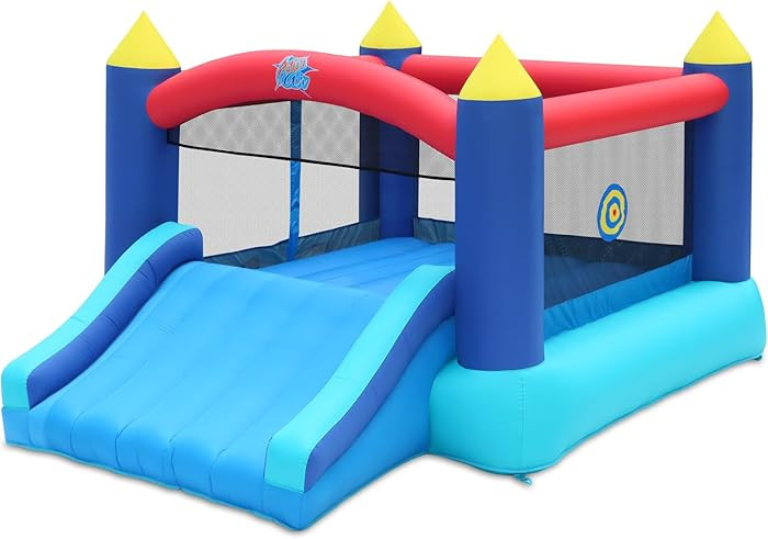Action Air Bounce House, Inflatable Bouncer with Air Blower, Jumping Castle with Slide, Family Ba... | Amazon (US)