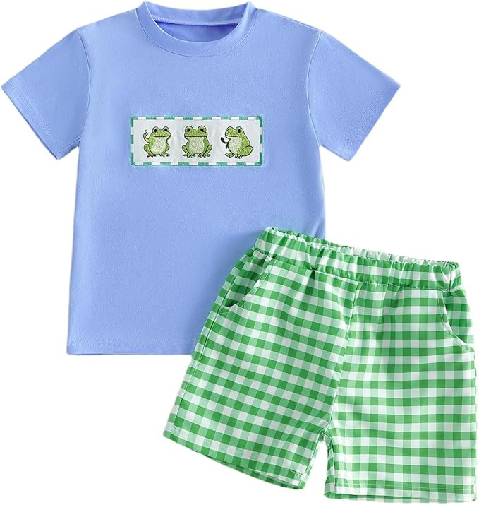 Madjtlqy Toddler Baby Boy Summer Clothes Short Sleeve T Shirt Top Casual Shorts Set Cute Infant B... | Amazon (US)