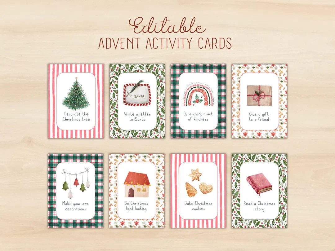 Editable Christmas Advent Activity Cards: Family Festive Fun (Digital Download) | Etsy (US)