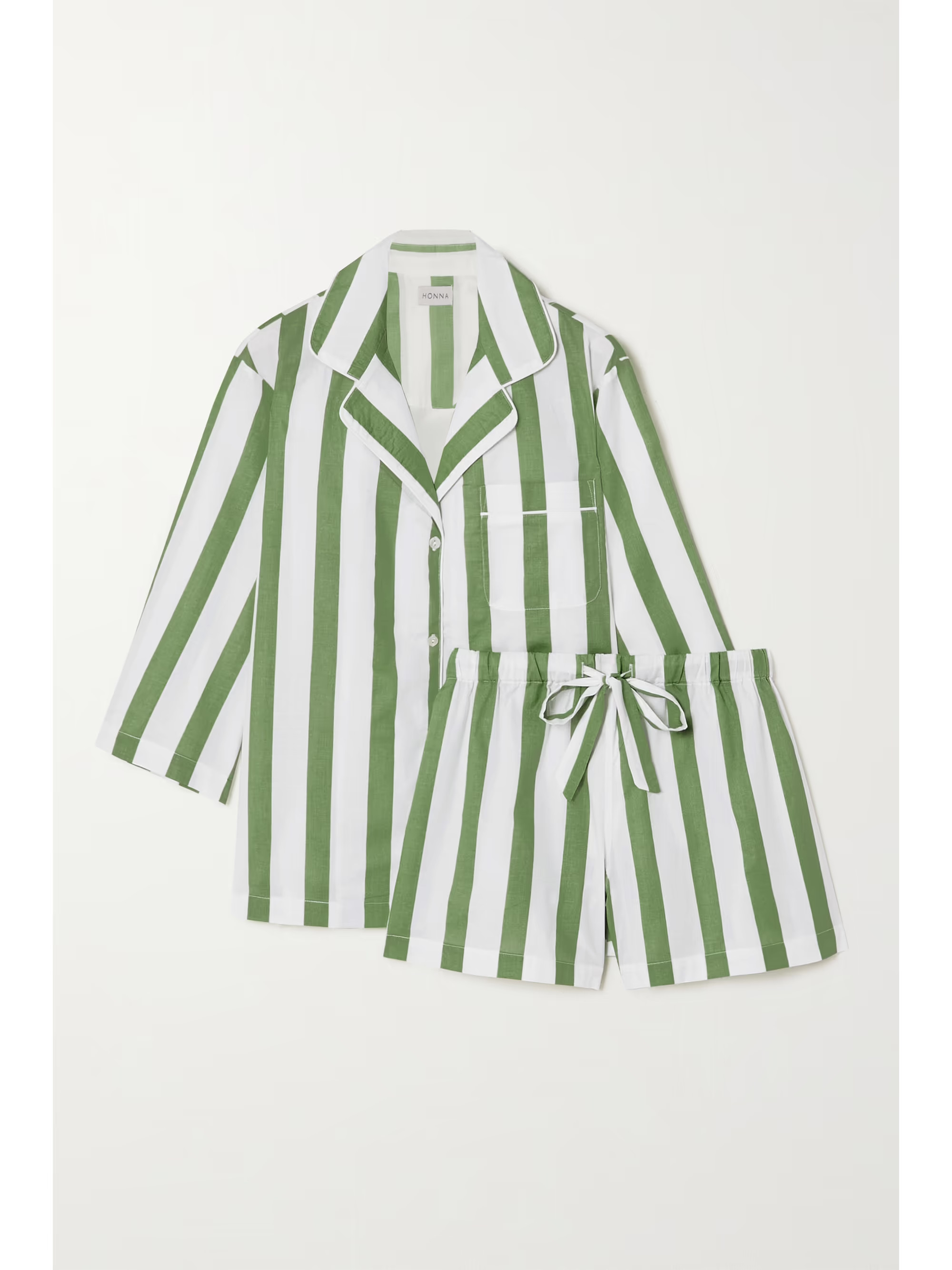 Green + NET SUSTAIN striped organic cotton-voile pajama set | HONNA | NET-A-PORTER | NET-A-PORTER (US)