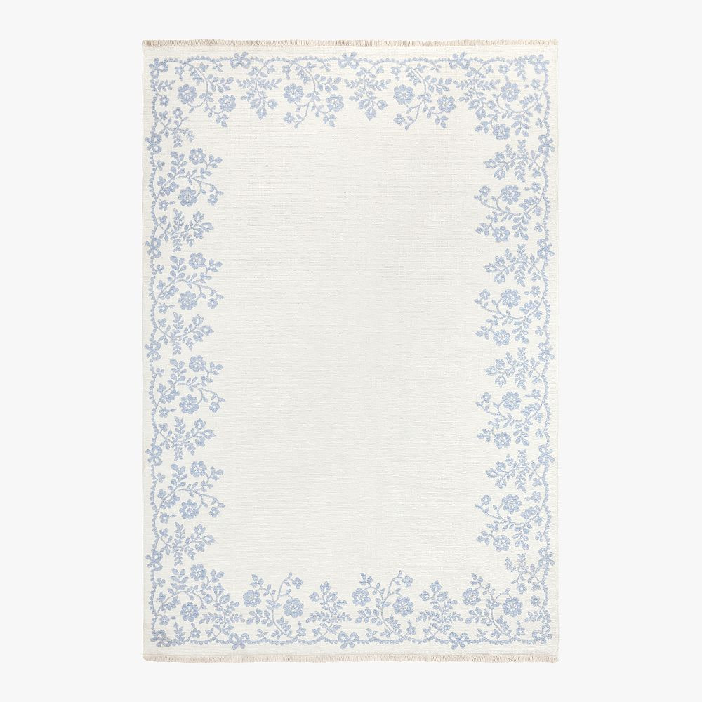 LoveShackFancy Floral Border Reversible Washable Rug | Pottery Barn Teen