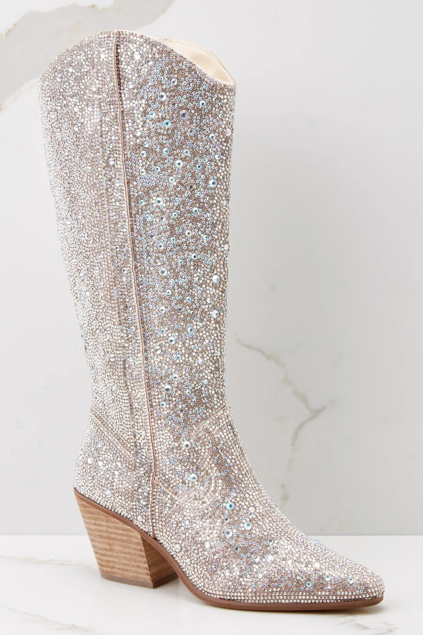 Nashville Clear Rhinestone Western Boots | Red Dress 