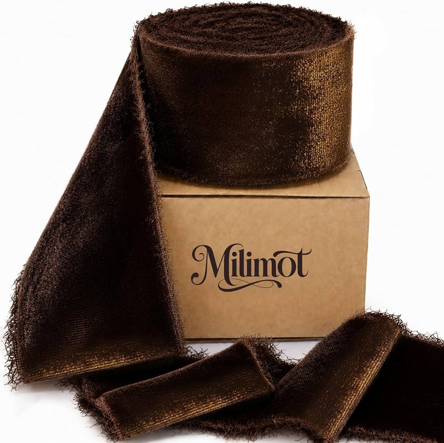 Milimot Brown Velvet Ribbon,Christmas Ribbon Gift Wrapping,1.5 in 3 Yards | Amazon (US)