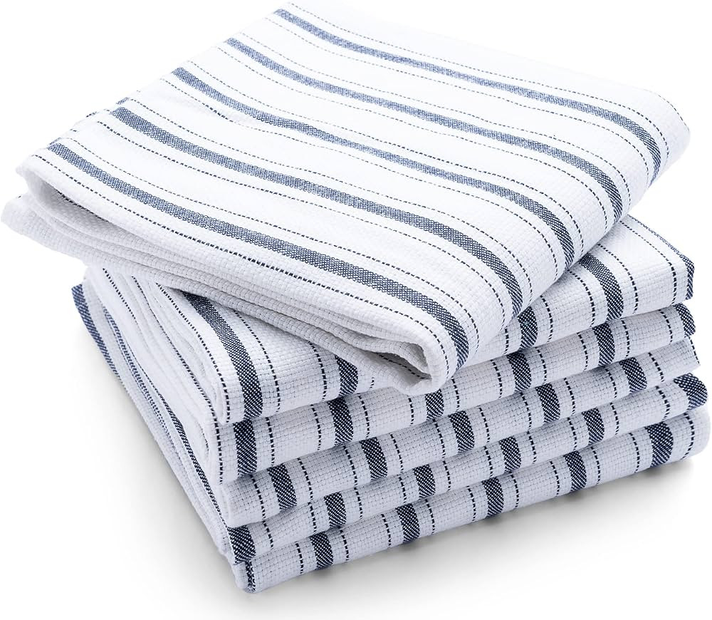 Cotton Dishtowel, Navy Striped Cotton Towels, 100% Cotton Dishtowels, 4th of July Kitchen Towels,... | Amazon (US)