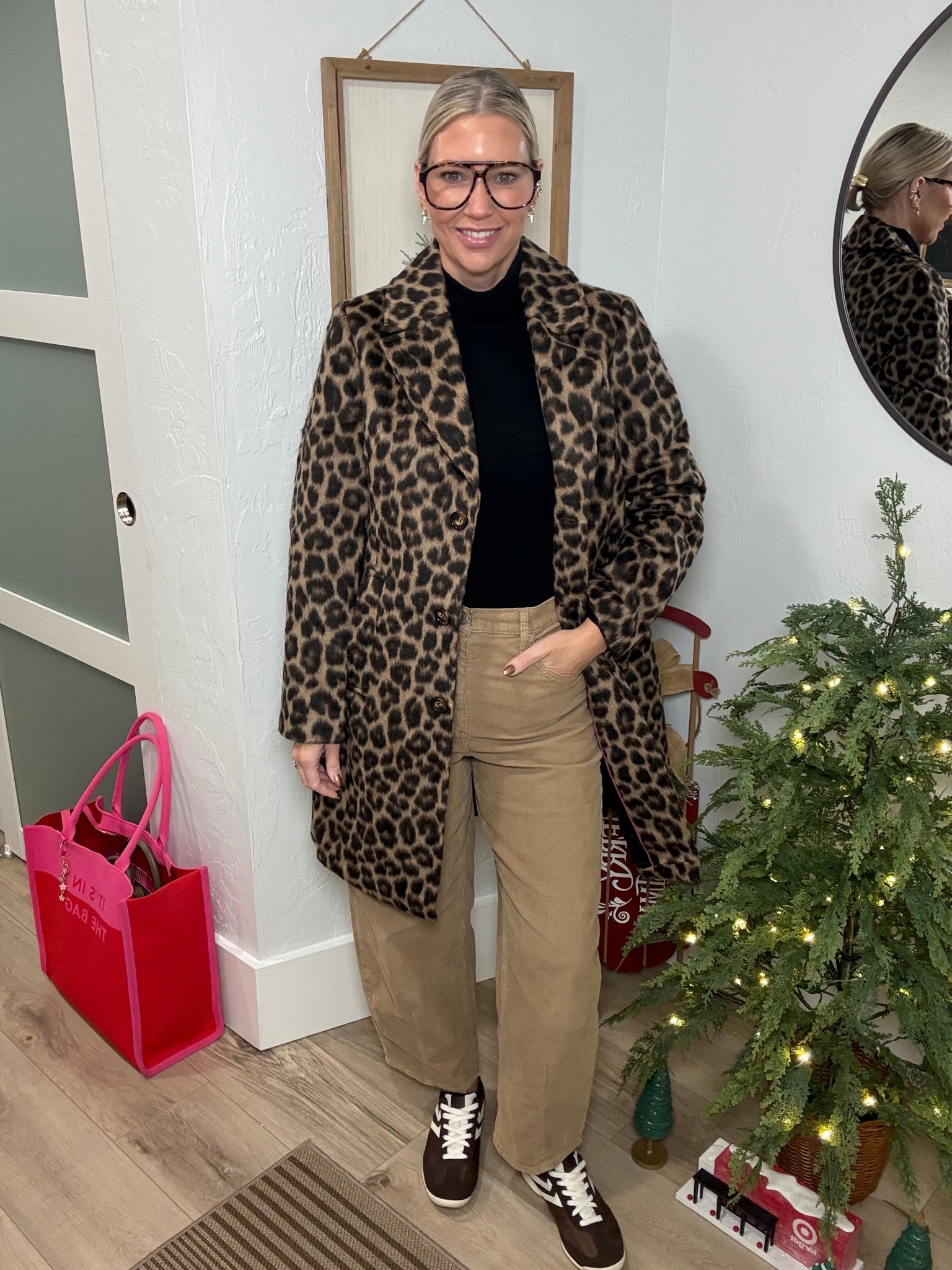 It’s actually cold enough here in South Florida to wear my Leopard Wool Coat from Walmart! I love this coat so much! It immediately adds that wow factor to your outfit! I’m wearing a small. And would consider sizing down 1.

My turtle neck is from Halara, but I’ll also link a similar item. 

M barrel corduroys are from Target. I’m wearing an 8. I prefer a looser fit for this style. 

My sneakers are from Walmart. 

Everyday basics, everyday casual, casual workwear, 

#LTKOver40 #LTKootd #LTKFindsUnder50