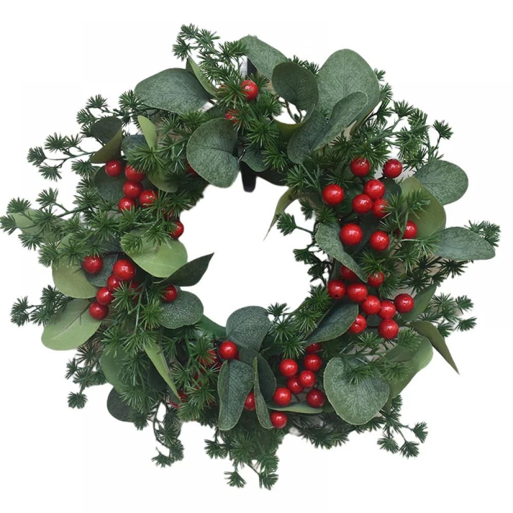 12" Christmas Wreath with Red Berries Handcrafted Christmas-Decor for Front Door,Ideal Winter-Dec... | Walmart (US)