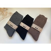 3-Pairs Wool Socks For Men Warm Winter Hiking Crew | Etsy (US)