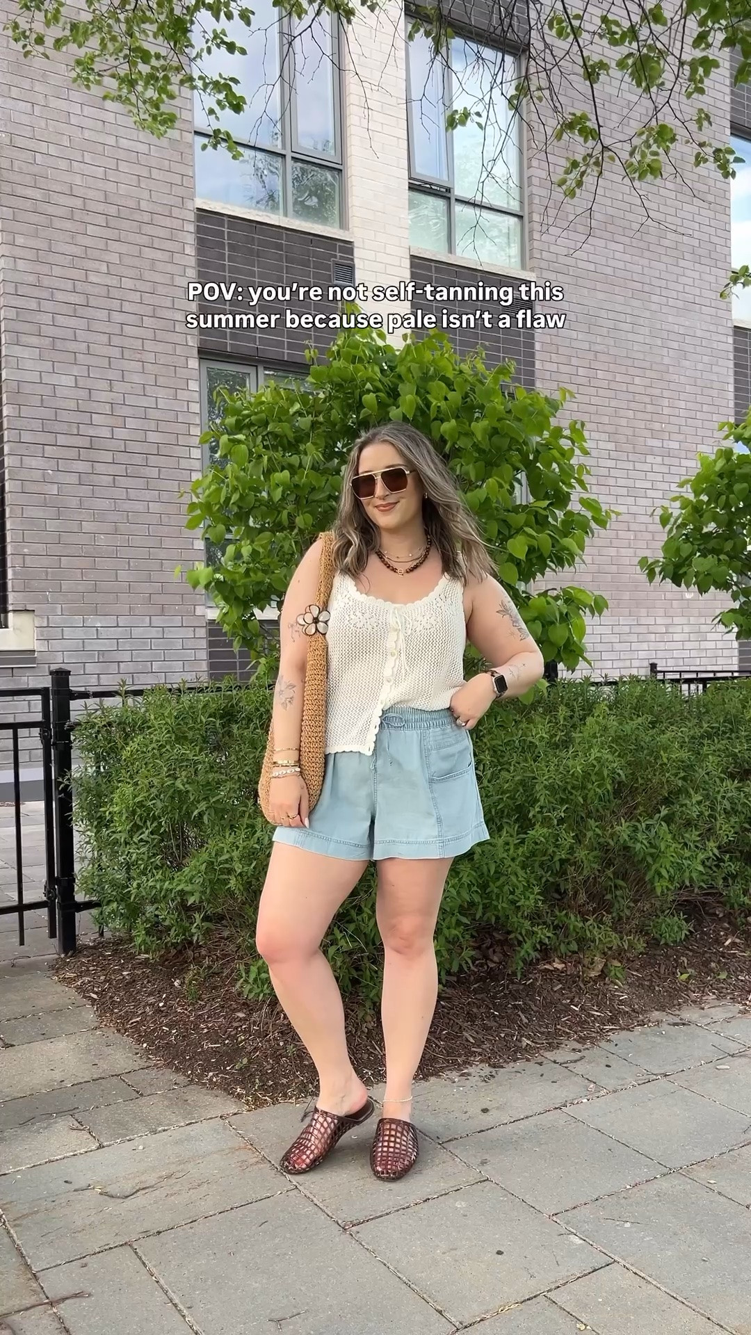 Casual summer outfit! Shorts are so comfy and perfect for a hot day! Wearing my usual size L. Crochet tank top is breezy and the mesh is small enough that I don’t wear a cami underneath. Jelly shoes are comfy, but size up if between. I’m a 9.5-10 and wear a 10. Canadian Old Navy links are under “similar products”

#LTKsummer #LTKmidsize #LTKstyletip