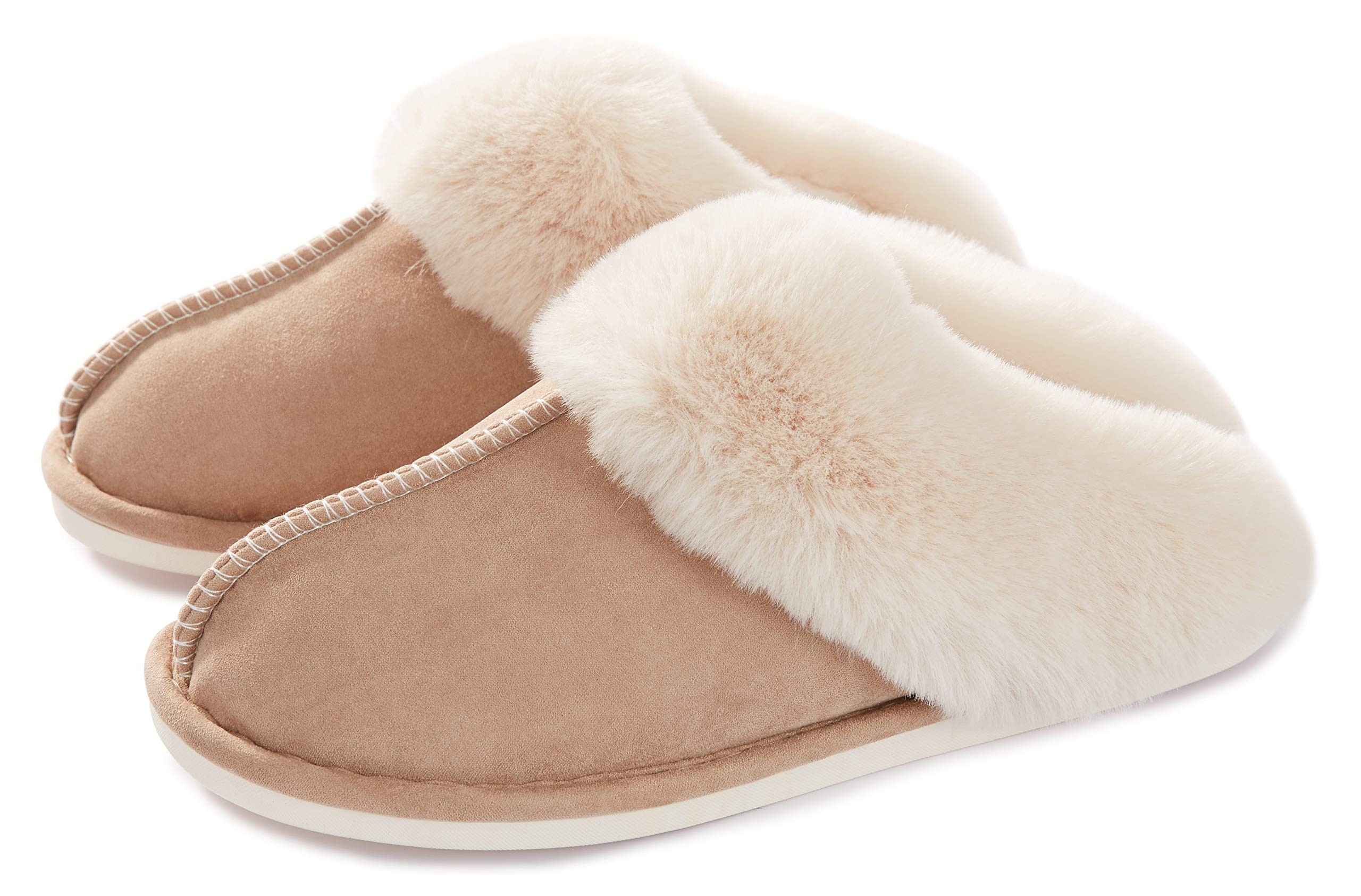 Womens Slipper Memory Foam Fluffy Soft Warm Slip On House Slippers,Anti-Skid Cozy Plush for Indoor O | Amazon (US)