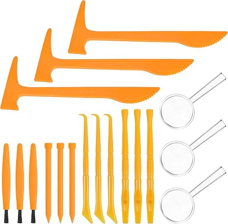 3 Sets Dino Fossils Dig Kit Archaeological Excavation Tools for Kids, Plastic Digging Hammer Chis... | Amazon (US)