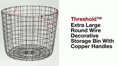 Extra Large Round Wire Decorative Storage Bin With Copper Handles - Threshold™ | Target