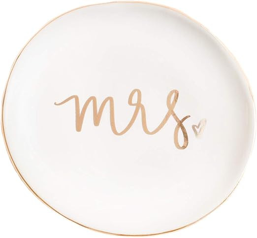 Sweet Water Decor Mrs. Jewelry Dish Tray | Great for Her Engagement Engaged Ring Dish Holder Brid... | Amazon (US)