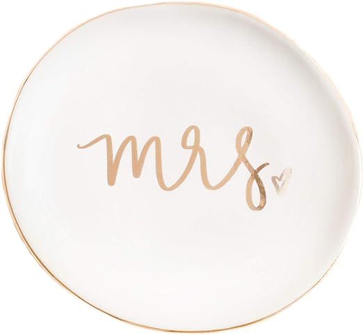 Sweet Water Decor Mrs. Jewelry Dish Tray | Great for Her Engagement Engaged Ring Dish Holder Brid... | Amazon (US)