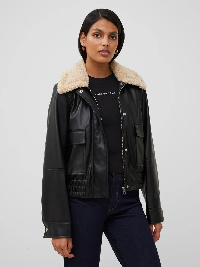 Vegan Leather Aviator Jacket | French Connection (US)