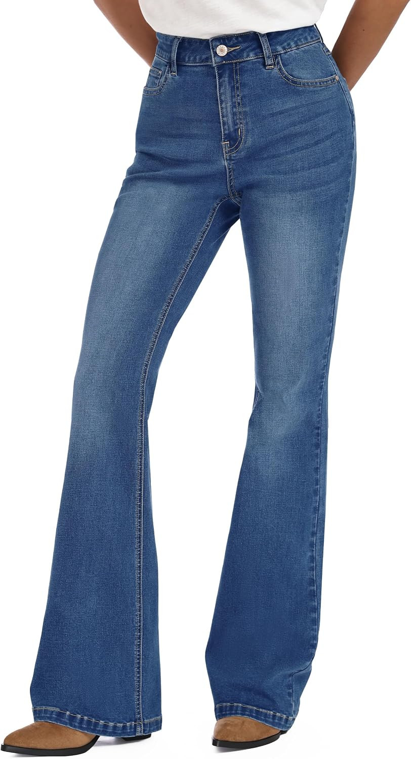 SEVEGO Tall Womens 34/36/38 Inseam Flare Jeans Curvy Stretch Denim Pants | Amazon (US)
