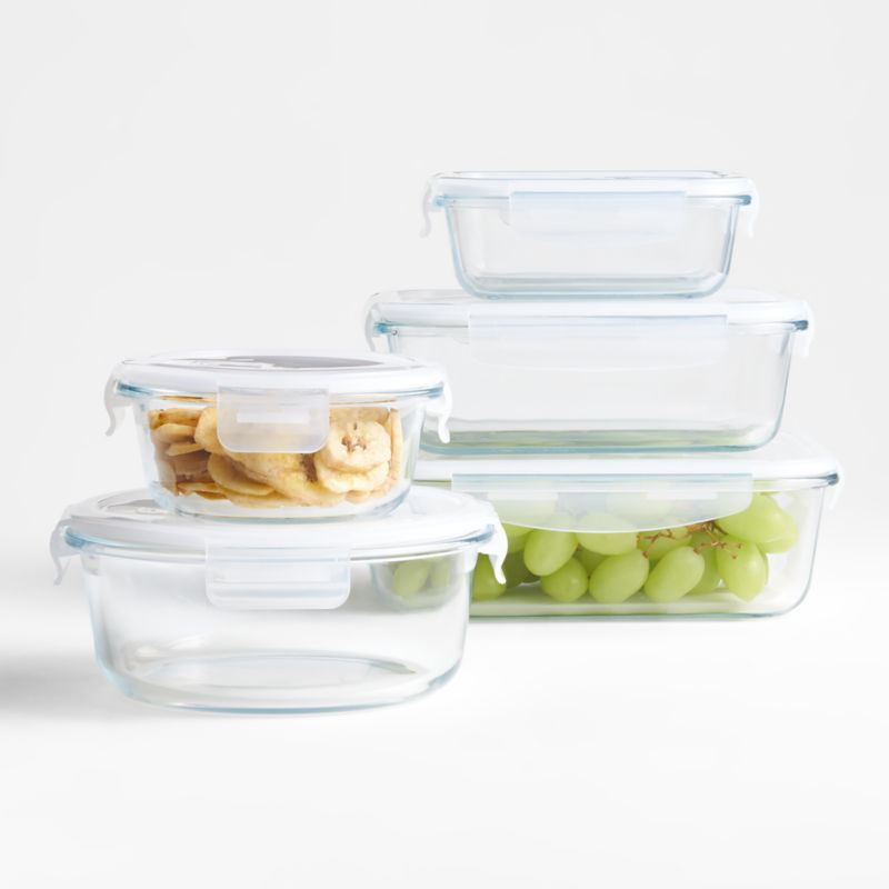 Crate & Barrel 10-Piece Variety Glass Storage Set + Reviews | Crate & Barrel | Crate & Barrel