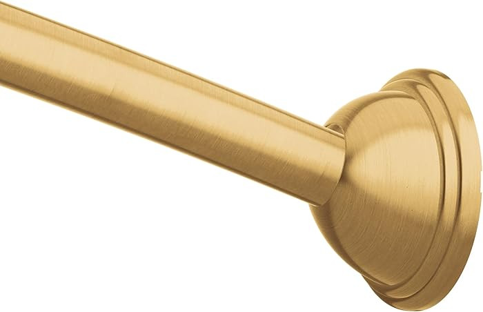 Moen Brushed Gold 54 to 72-Inch Adjustable Single Curved Shower Rod, Wall Mounted Permanent Showe... | Amazon (US)