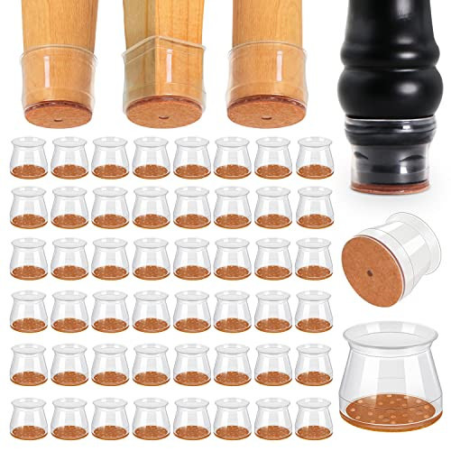 48 pcs Chair Leg Floor Protectors, Furniture Felt Pads Silicone Covers caps for Chairs,Chair Leg Protectors for Hardwood Floors (Small fit:0.9''-1.29'') | Amazon (US)