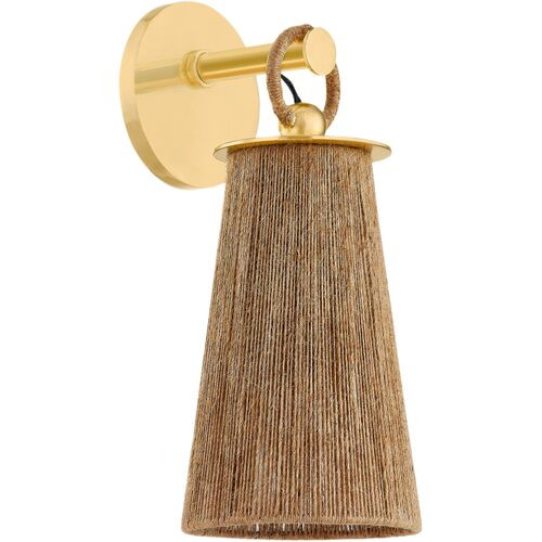 Lauz Wall Sconce, Aged Brass/Natural Jute | One Kings Lane