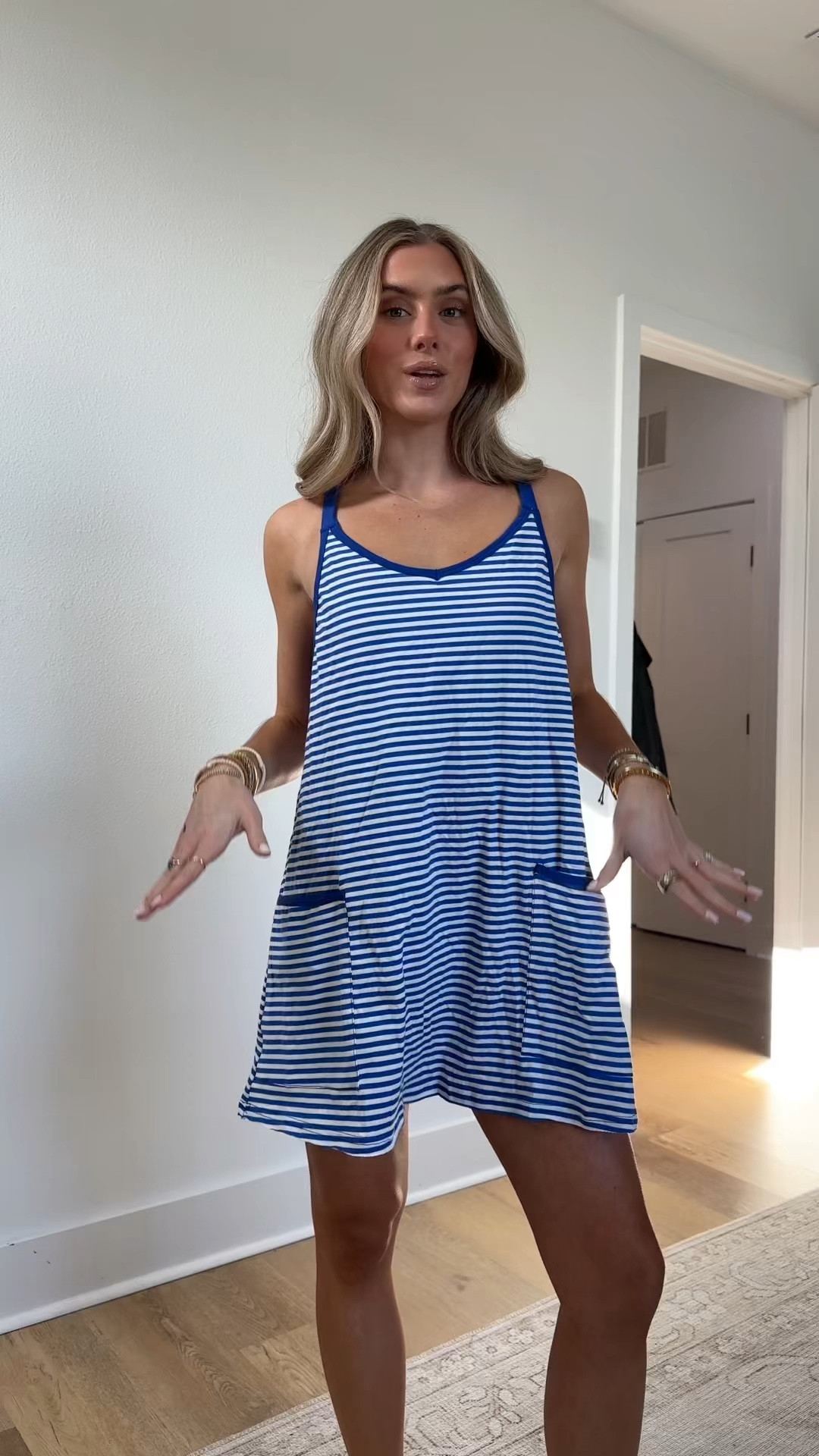 Amazon size XS Zhiyouni Women's Summer Athletic Mini Dress Sleeveless V Neck Built-in Shorts Striped Tennis Workout Vacation

#LTKActive #LTKfitnessgoals #LTKootd