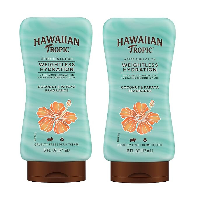 Hawaiian Tropic Weightless Hydration After Sun Lotion with Aloe, 6oz Twin Pack | Hawaiian Tropic ... | Amazon (US)