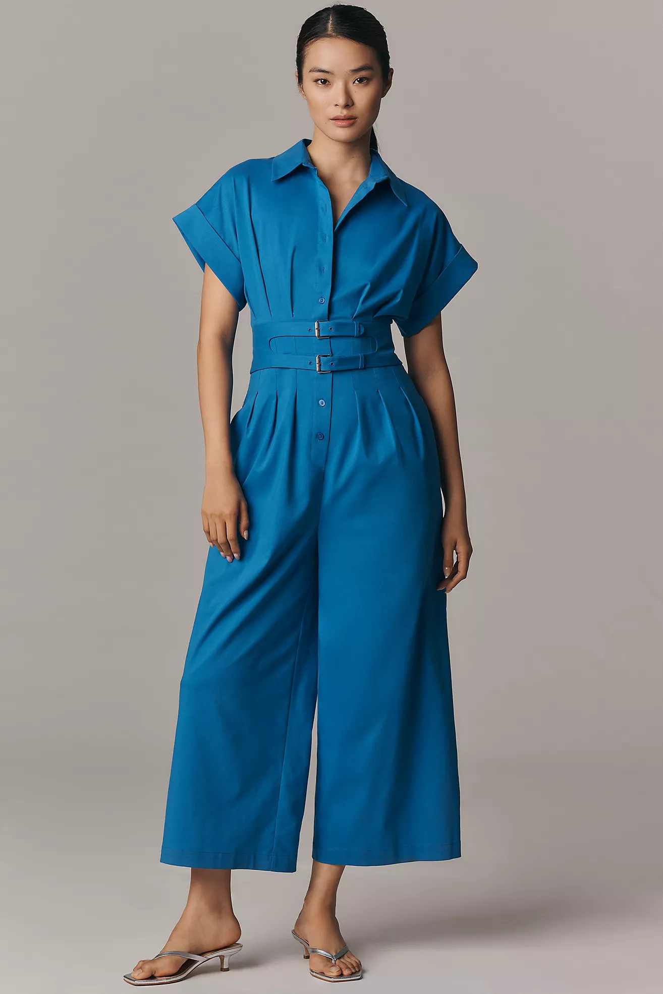 The Tobie Pleated Jumpsuit by Exquise: Double-Buckle Edition | Anthropologie (US)