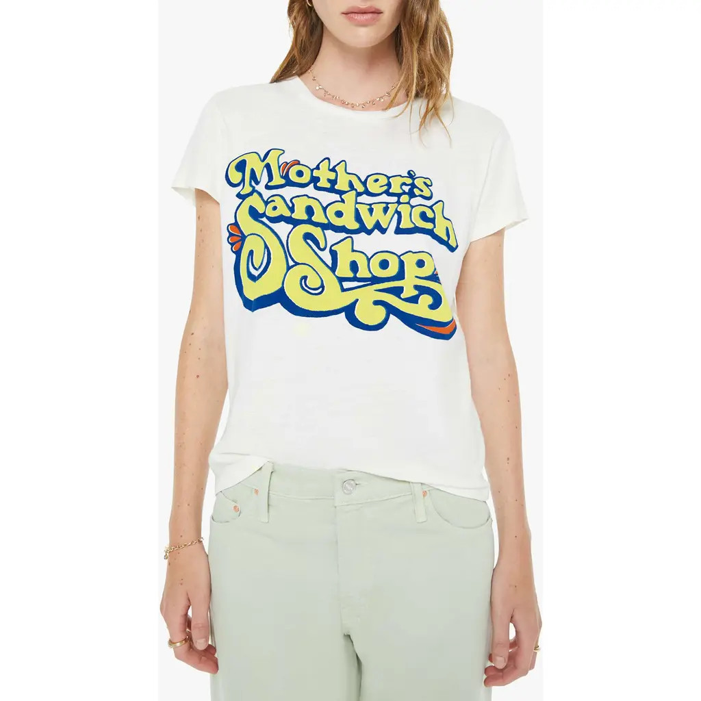 MOTHER The Boxy Goodie Goodie Focus Graphic T-Shirt in Sandwich Shop at Nordstrom, Size Small | Nordstrom