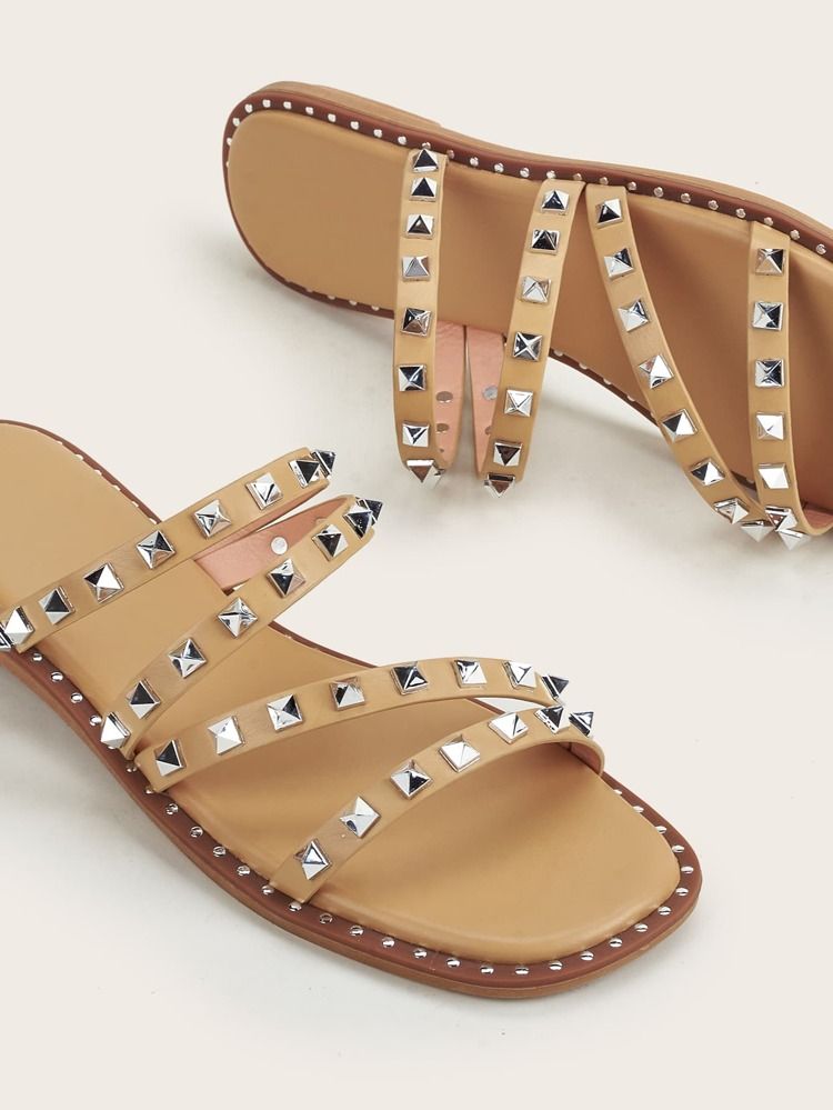 Studded Decor Slide Sandals | SHEIN