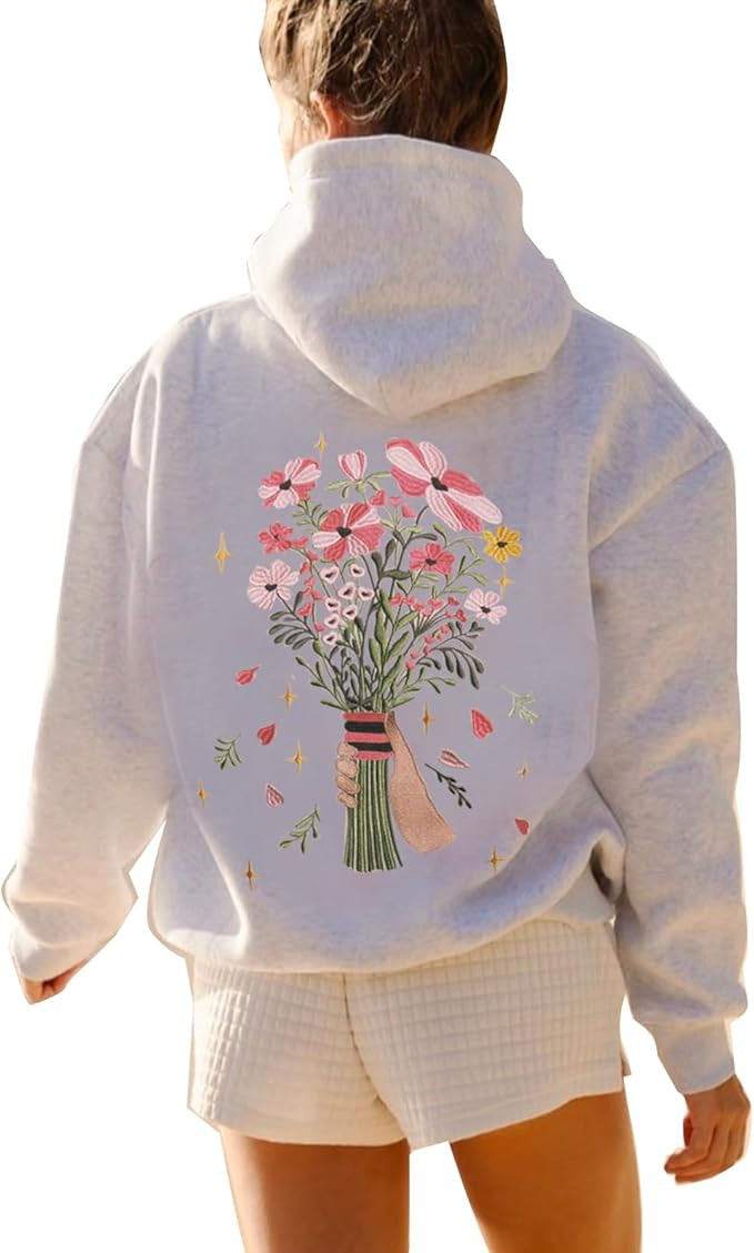 Meiweileya Y2k Hoodies for Teen Girls Women Graphic Flower Oversized Hooded Sweatshirts Vintage F... | Amazon (US)
