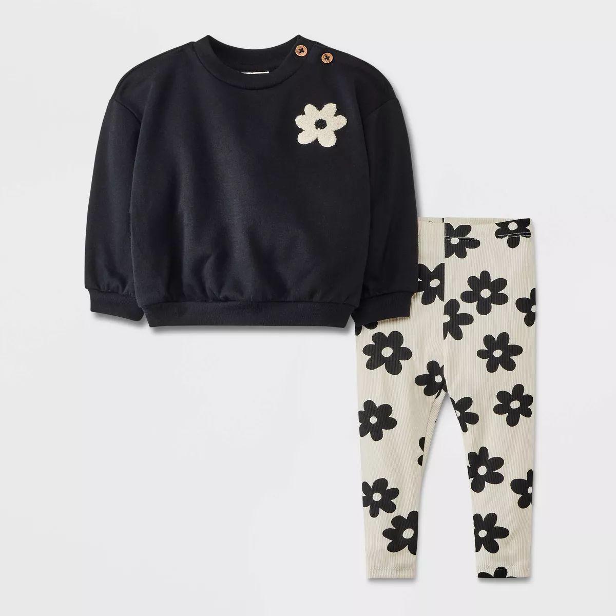 Baby Girls' Fleece Sweatshirt & Ribbed Leggings - Cat & Jack™ | Target