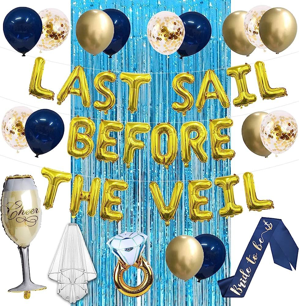 Last Sail Before The Veil Bachelorette Banner Nautical Bachelorette Party Decorations Bachelorett... | Amazon (US)