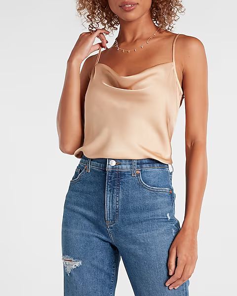 Satin Cowl Neck Cami | Express