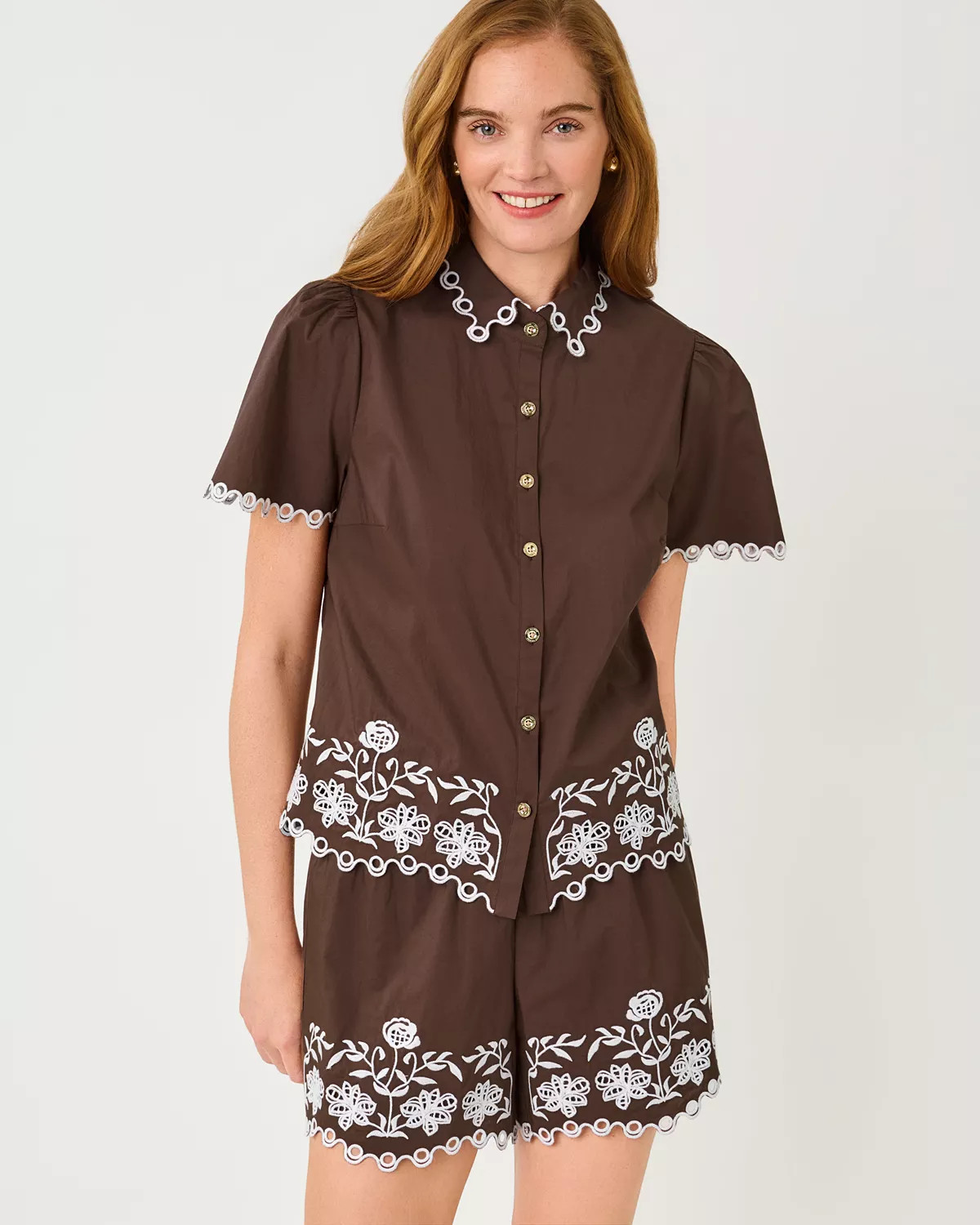 Rikki Short Sleeve Embroidered Top | Lilly Pulitzer