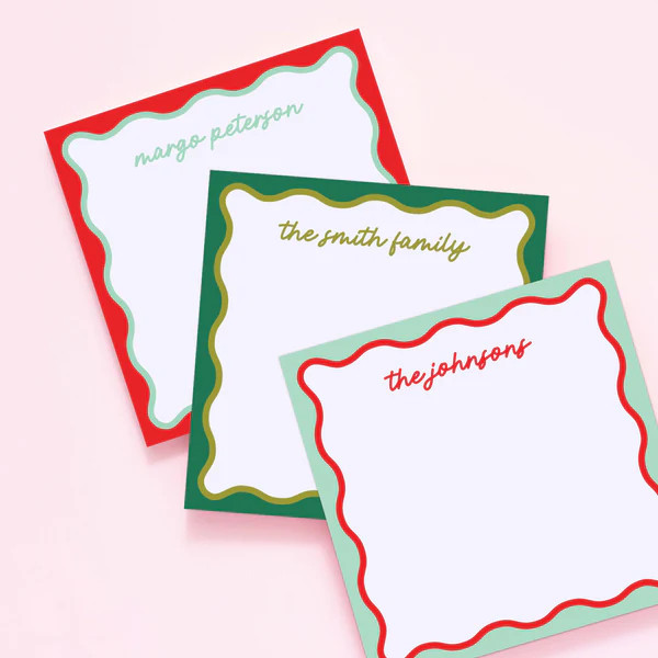 Holiday Wavy Collection Personalized Notepad | Joy Creative Shop