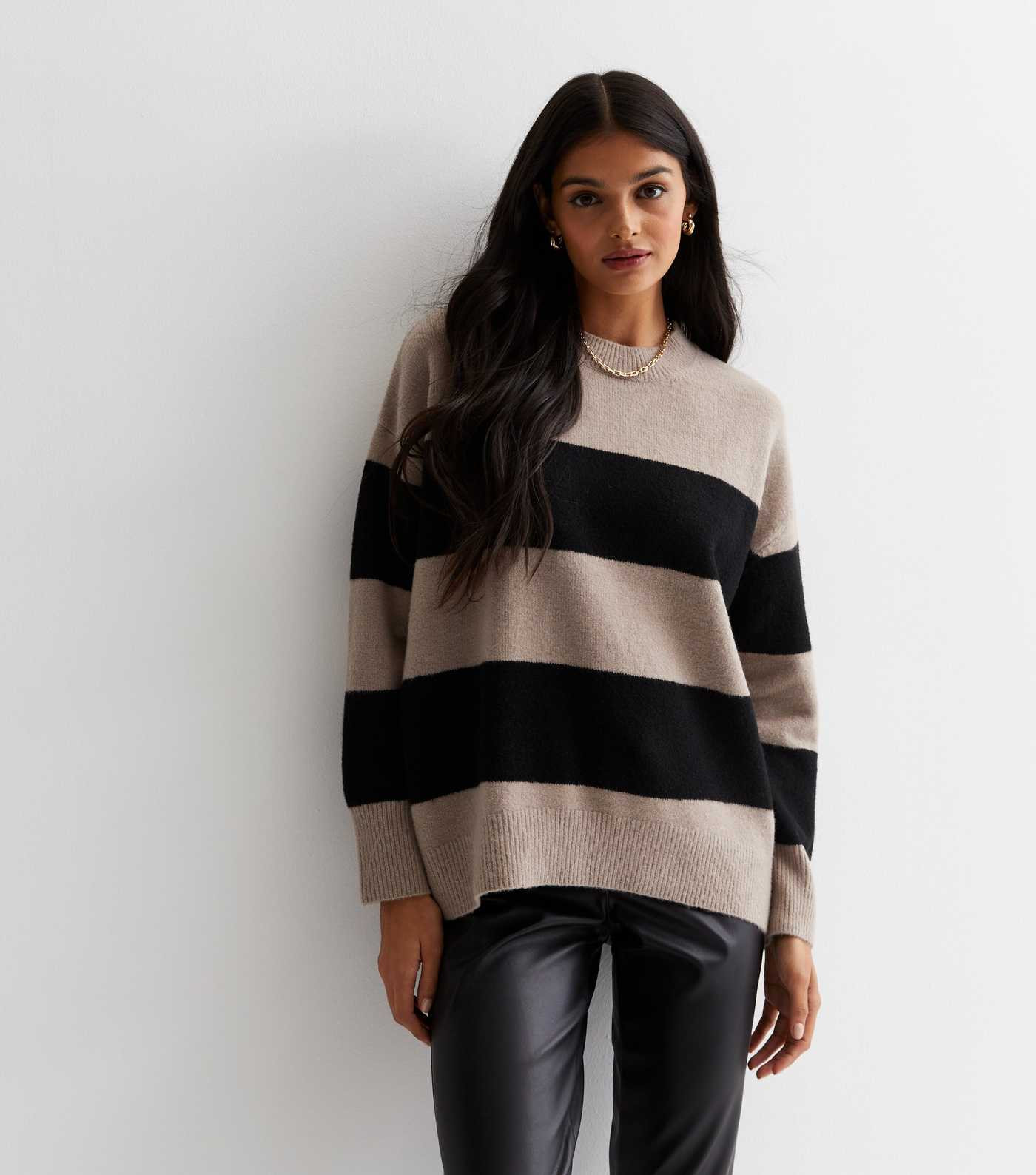 Brown Stripe Oversized Jumper
						
						Add to Saved Items
						Remove from Saved Items | New Look (UK)