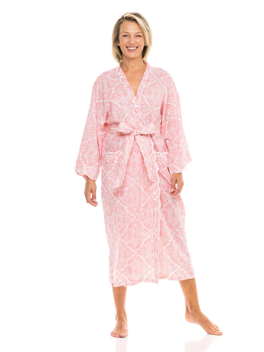 Coral Filigree Kimono Robe | Heidi Carey