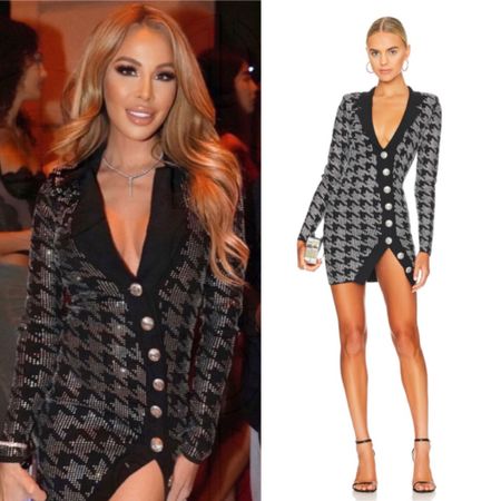 Dress to Impress // Get Details On Lisa Hochstein's Black and Crystal Houndstooth Dress With The Link In Our Bio 📸= @lisahochstein #RHOM #LisaHochstein 