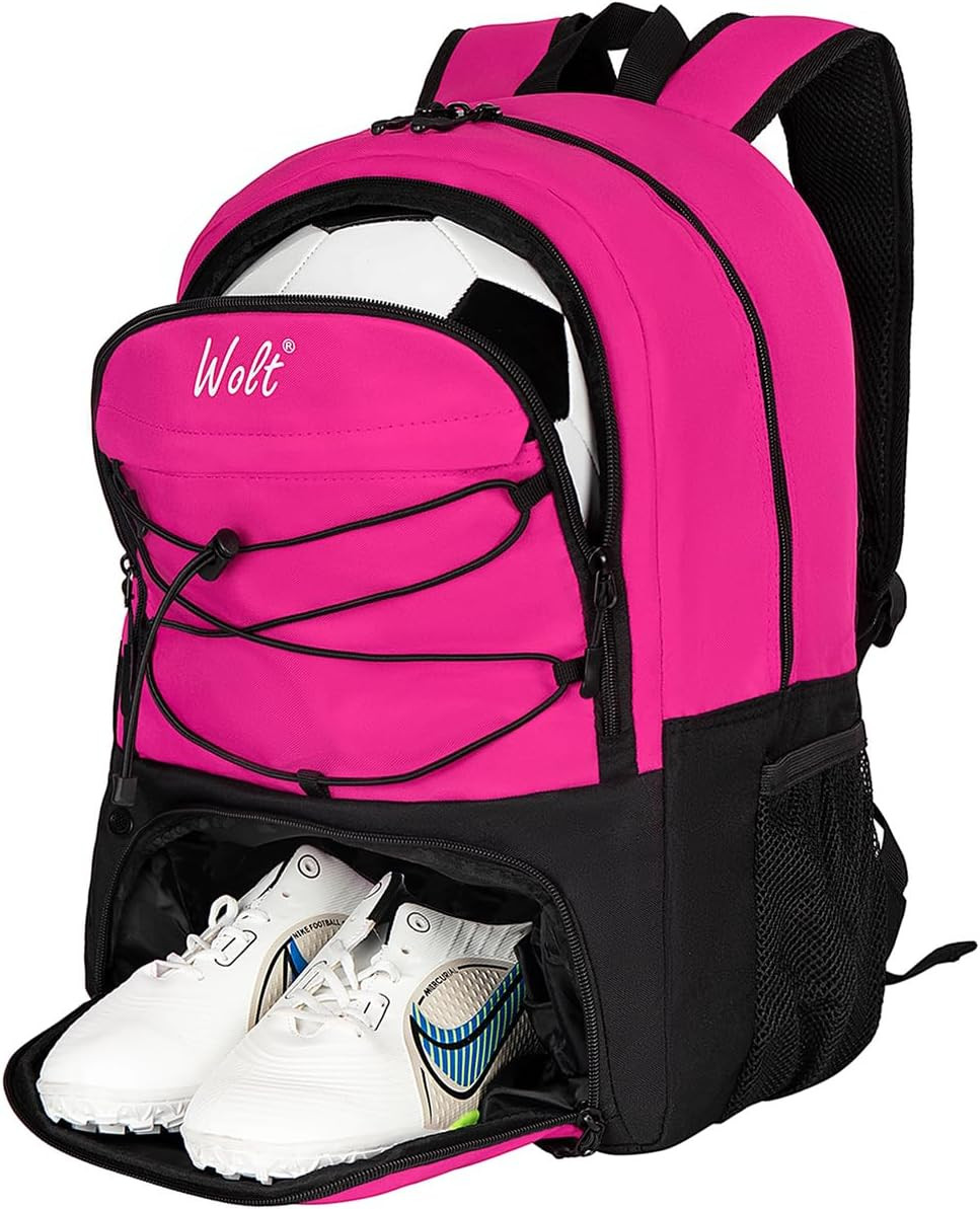 WOLT Youth Soccer Ball Backpack, Sports Bag with Ball holder & Shoe compartment, For Soccer, Foot... | Amazon (US)