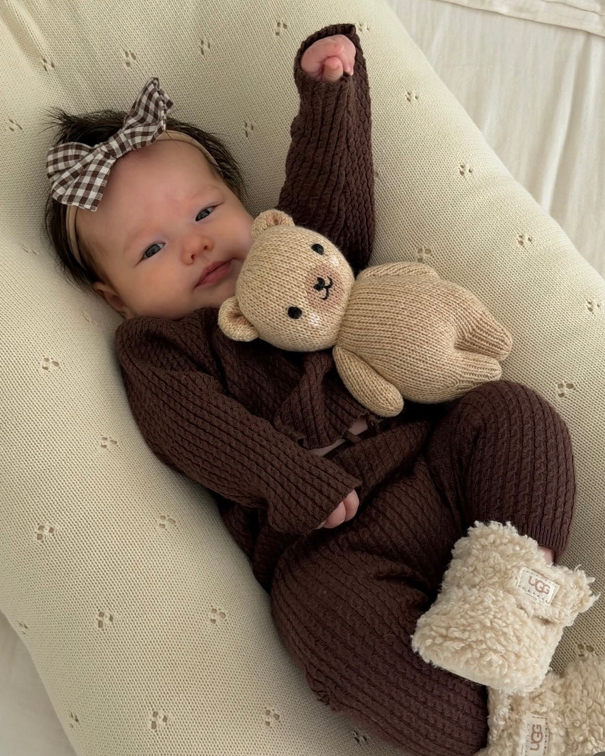Cozy brown set and the cutest mini Ugg boots for baby girl - can’t believe she is already 3 months old!

#LTKBump #LTKBaby #LTKSeasonal