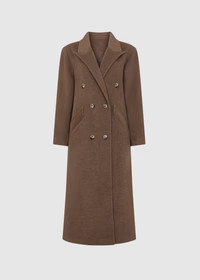 STRUCTURED WOOL BLEND COAT - MOCHA | WAT The Brand