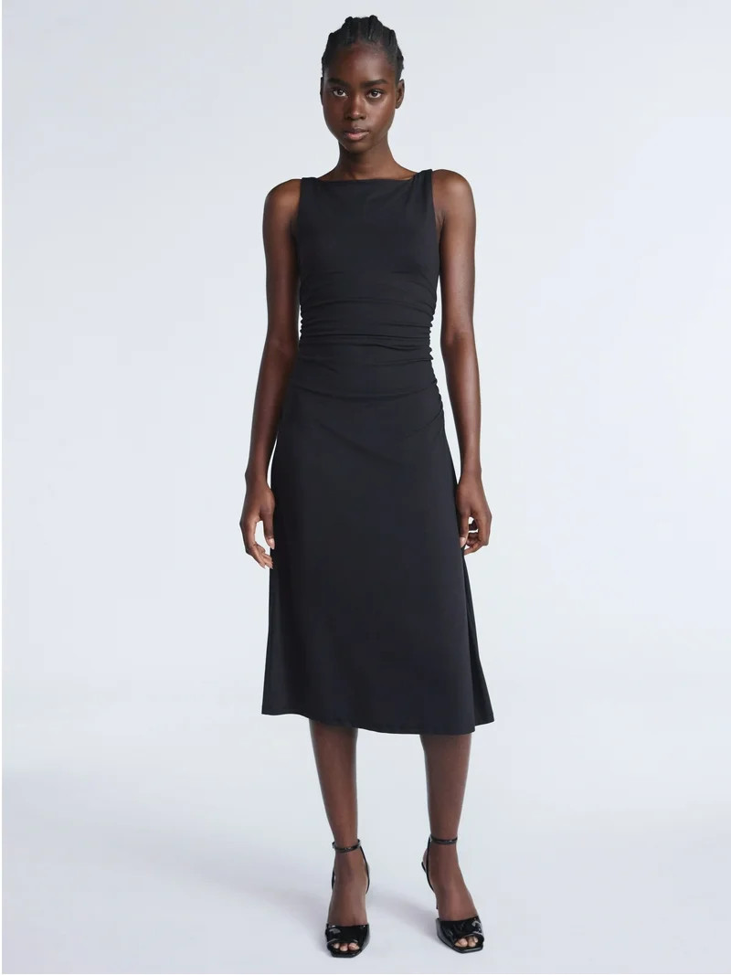 Scoop Women's Sleeveless Contour Midi Dress, Sizes XS-XXL | Walmart (US)