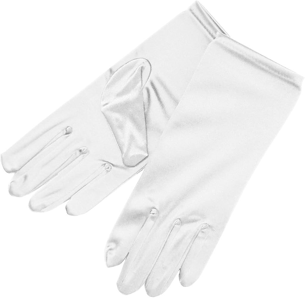 Shiny Stretch Satin Dress Gloves Wrist Length 2BL | Amazon (US)