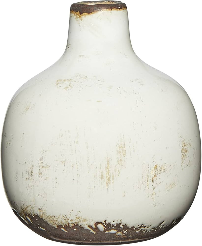 47th & Main Rustic Ceramic Bud Vase, Small, White | Amazon (US)